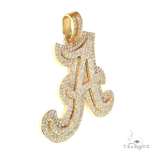 14K Gold Custom Made Initial Diamond Pendant, photo 2 of 6