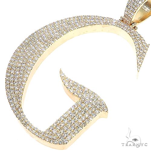 10K Gold Custom Made Initial 'G' Diamond Pendant, photo 3 of 6