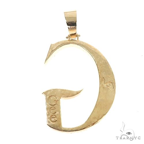 10K Gold Custom Made Initial 'G' Diamond Pendant, photo 4 of 6