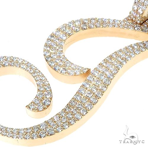 14K Gold Custom Made Initial 'J' Diamond Pendant, photo 3 of 6