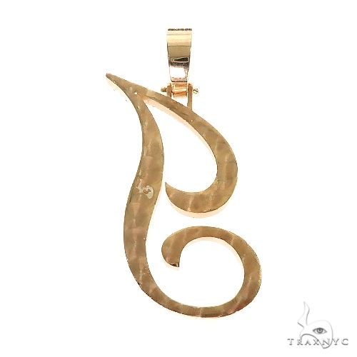 14K Gold Custom Made Initial 'J' Diamond Pendant, photo 4 of 6
