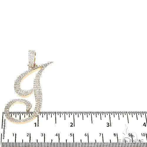 14K Gold Custom Made Initial 'J' Diamond Pendant, photo 5 of 6