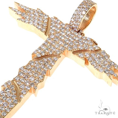 14K Gold Custom Made Initial 'T' Diamond Pendant, photo 3 of 6