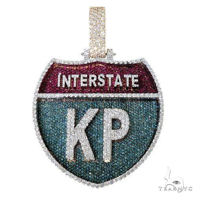 Custom Made InterState Diamond 'KP' Pendant 67467 - Image 1