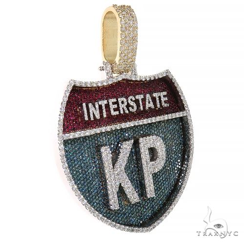 Custom Made InterState Diamond 'KP' Pendant 67467 - Image 2