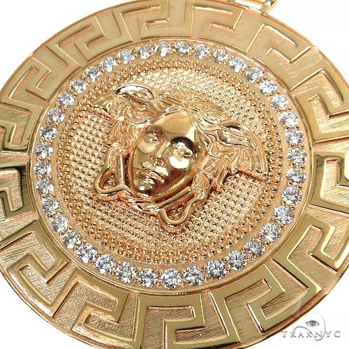 Custom Made Italian Medusa Head Diamond Pendant 68529 - Image 3