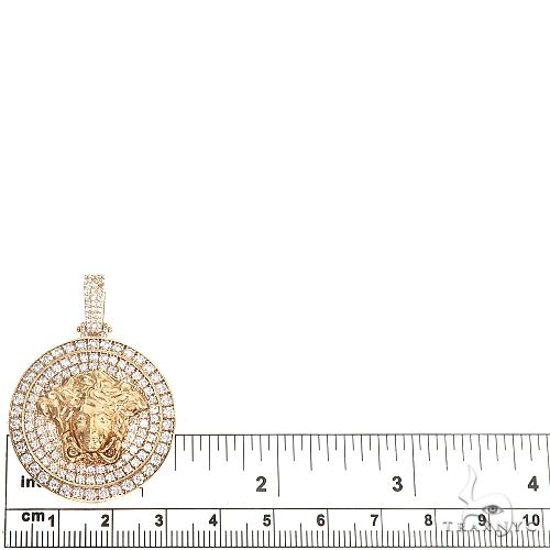 Custom Made Italian Medusa Head Diamond Round Pendant 66574 - Image 5