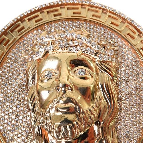 Custom Made Jesus Head Diamond Pendant 67612 - Image 4