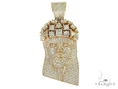 Custom Made Jesus Head With Big Diamonds on The Crown 66014 - Image 1
