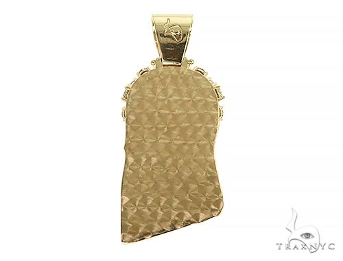 14K Gold Custom Made Jesus Head With Big Diamonds on The Crown, photo 3 of 7