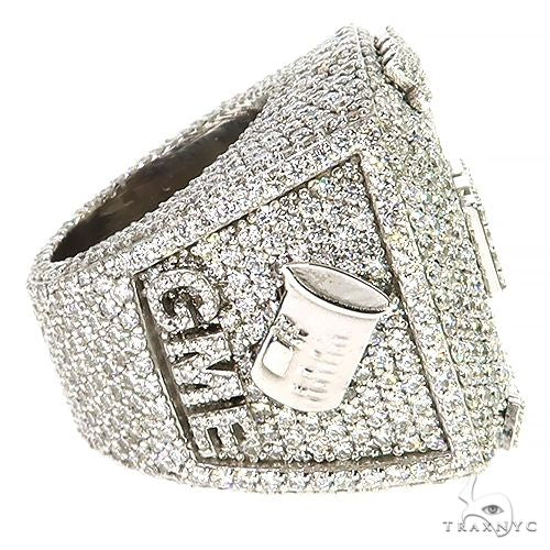 14K Gold Custom Made KB Diamond Ring, photo 3 of 5