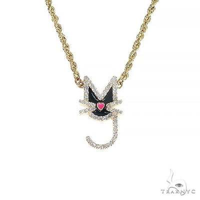 Custom Made Cat Diamond Necklace 66965 - Image 1