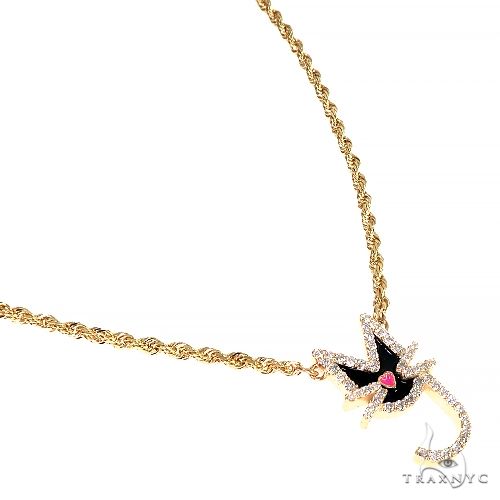 Custom Made Cat Diamond Necklace 66965 - Image 2