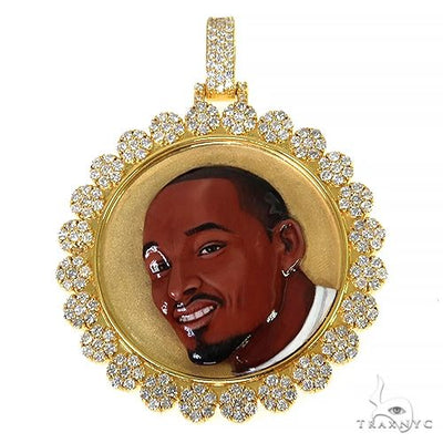 Custom Made Memorial Diamond Frame Pendant 68087 - Image 1