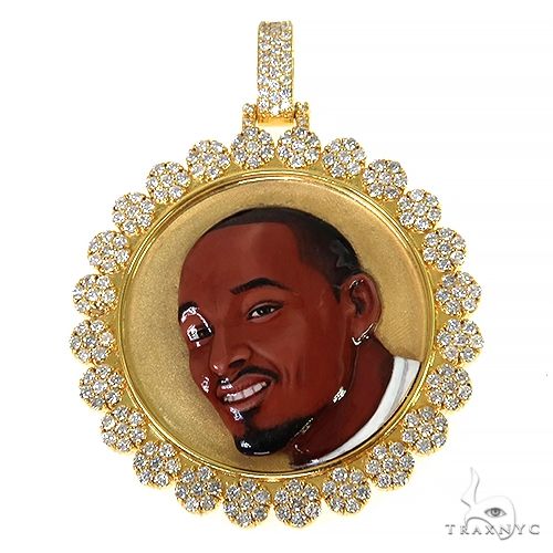 Custom Made Memorial Diamond Frame Pendant 68087 - Image 1