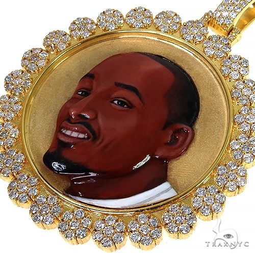 Custom Made Memorial Diamond Frame Pendant 68087 - Image 3