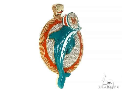 Custom Made Miami Dolphins Diamond Pendant 66304 - Image 2