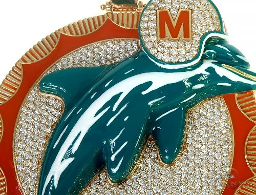 Custom Made Miami Dolphins Diamond Pendant 66304 - Image 5