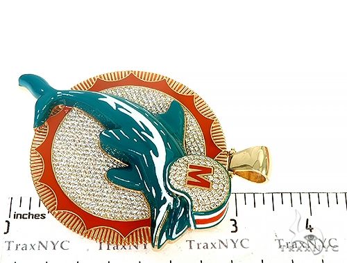 Custom Made Miami Dolphins Diamond Pendant 66304 - Image 7
