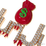 Custom Made Money Bag Diamond Name Pendant 67681 - Image 3