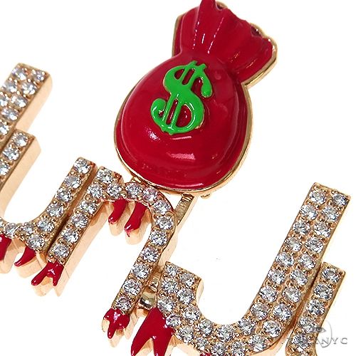 Custom Made Money Bag Diamond Name Pendant 67681 - Image 3
