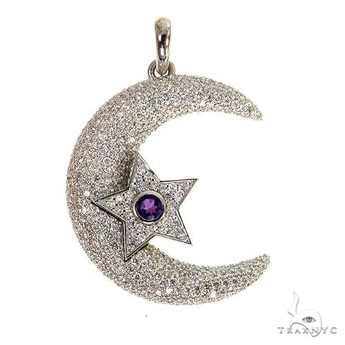 Custom Made Moon Star Diamond Pendant 67702 - Image 1