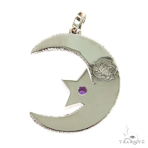 Custom Made Moon Star Diamond Pendant 67702 - Image 4