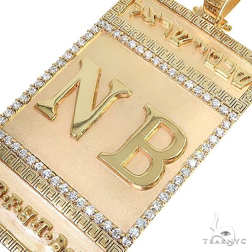 14K Gold Custom Made 'NB' Pendant, photo 4 of 6