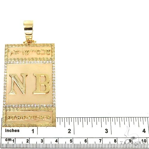 14K Gold Custom Made 'NB' Pendant, photo 5 of 6