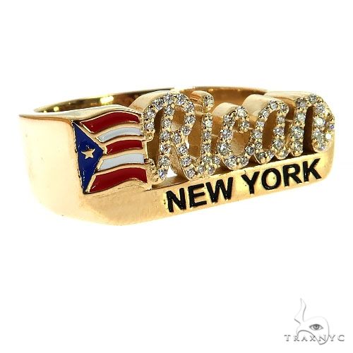 Custom Made New York Rican Diamond Ring 68641 - Image 2