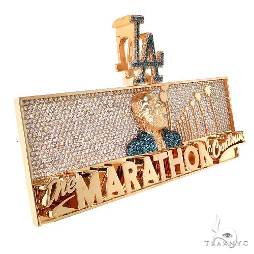 Custom Made Nipsey Hussle The Marathon Mural Pendant 67606 | TraxNYC