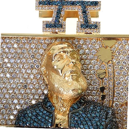 Custom Made Nipsey Hussle The Marathon Mural Pendant 67606 | TraxNYC
