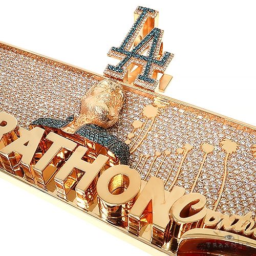 Custom Made Nipsey Hussle The Marathon Mural Pendant 67606 | TraxNYC