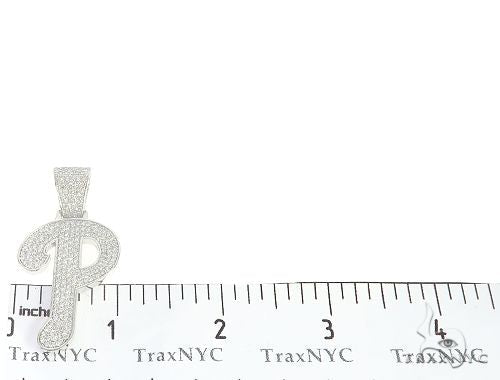 Custom Made P Diamond Pendant 65658 - Image 6