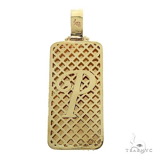 14K Gold Custom Made 'P' Diamond Pendant, photo 3 of 6