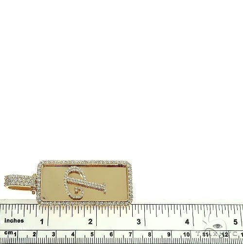 14K Gold Custom Made 'P' Diamond Pendant, photo 6 of 6