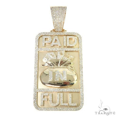 Custom Made 'Paid In Full' Money Bag Diamond Pendant 66730 - Image 1