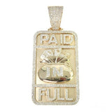 10K Gold Custom Made 'Paid In Full' Money Bag Diamond Pendant 66730