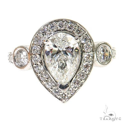 Custom Made Pear Shape Diamond Engagement Ring 67505 - Image 1