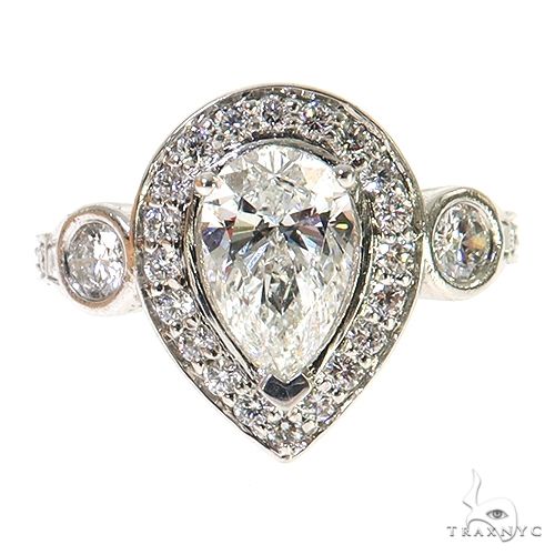 Custom Made Pear Shape Diamond Engagement Ring 67505 - Image 1