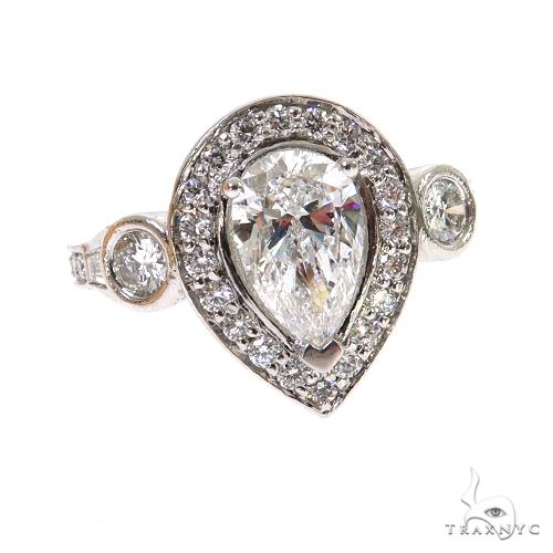 Custom Made Pear Shape Diamond Engagement Ring 67505 - Image 2