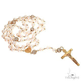 14K Gold Custom Made Pearl Diamond Rosary Chain 67621