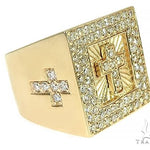 Custom Made Pinky Diamond Cross Ring 66265 - Image 3