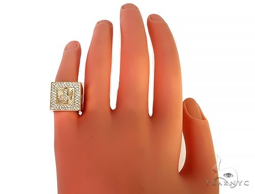 Custom Made Pinky Diamond Cross Ring 66265 - Image 7