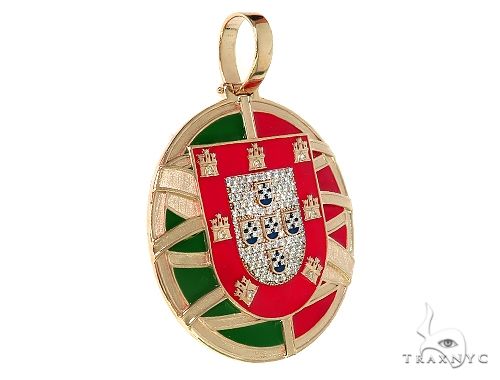 Custom Made Portugal Flag Diamond Pendant 66267 - Image 2
