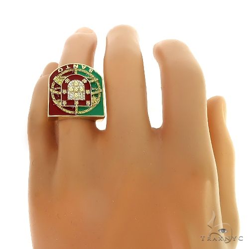 14K Gold Custom Made Portugal Flag Emblem Ring, photo 6 of 6