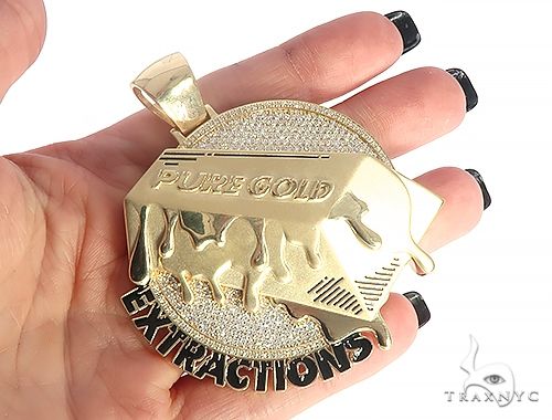 14K Gold Custom Made Pure Gold Extractions Pendant, photo 6 of 8