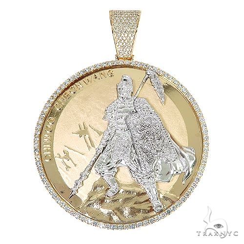 Custom replica Korean coin pendant in yellow gold – front face showing coin relief detail
