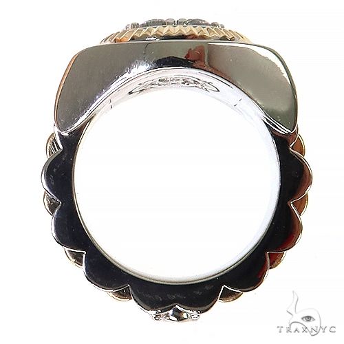14K Gold Custom Made Fluted Bezel Diamond Ring, photo 5 of 6