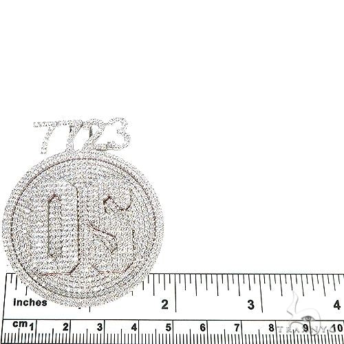 Custom Made Round Diamond 'OS' Pendant 67074 - Image 5